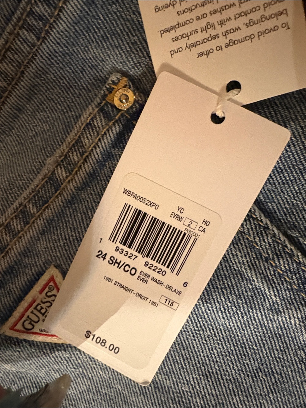 GUESS Light Blue 24 Shico Straight Leg Jeans